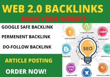 I will provide you 100 web 2 0 backlinks for google rank 1
