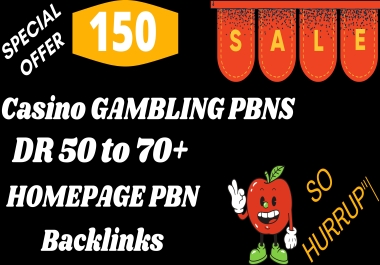 I Will Provide Manual 150 Casino Gambling HOMEPAGE PBNS Backlinks