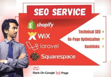Onpage SEO for Shopify,  wix,  Squarespace,  laravel Website