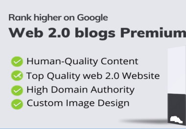 Rank higher your website with 10 Web 2.0 blogs Premium Human-Quality Content