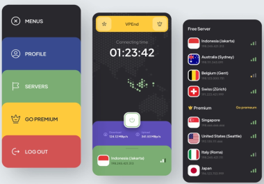 I will create an android and ios vpn app with ads and inapp purchase