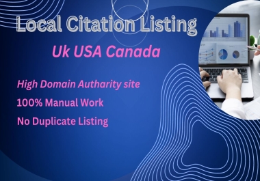 80 High Authority USA Canada UK Worldwide Local Citations for Rank your local Business
