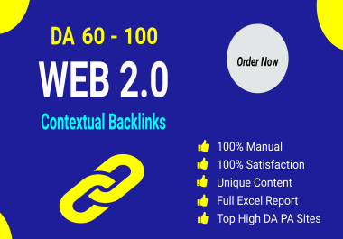 I will create 30 high da web 2 0 buffer blog backlinks manually