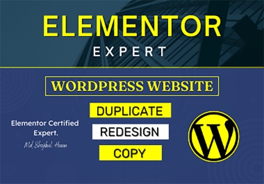 I can be your elementor expertly in copy redesign duplicate WordPress website Landing Page or Blog