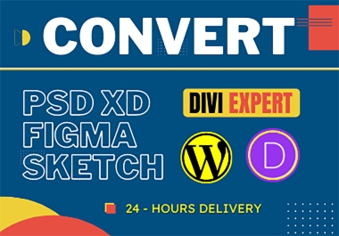 I can create and convert Figma PDF XD PSD Wix to WordPress website by DIVI Builder
