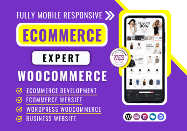 You will get eCommerce expert eCommerce website eCommerce development WooCommerce