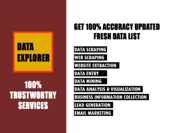 I will do data web scraping,  data entry,  data analysis,  extraction website