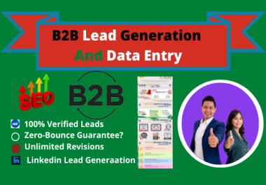I will provide b2b lead generation email find,  informetion, web research