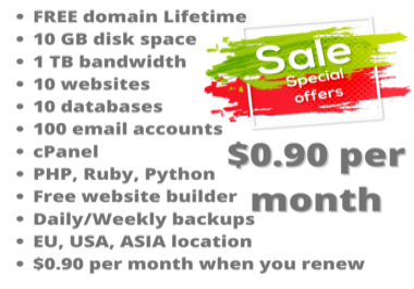 I will provide cheap web hosting with free domain lifetime