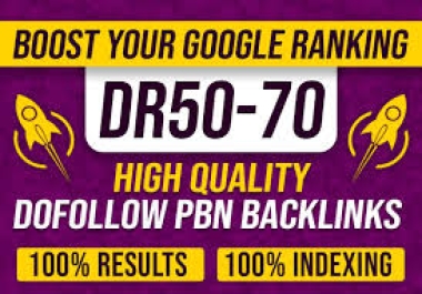 Build 50 PBN DR 50 TO 70+ Backlinks Dofollow Permanent Homepage