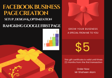 Facebook Page creation,  setup, optimization, cover & logo design ranking Google first page