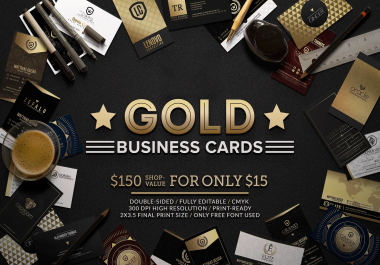 I will create luxury golden business card design within 12 hours