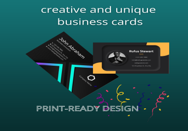 I can design creative and unique business cards within a 24-hour delivery