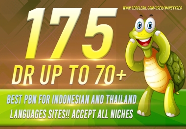 Best 175 PBN for Indonesian and Thailand languages sites accept all niches with DR up to 70+