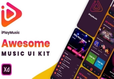 I will give you this music app UI kit design for you