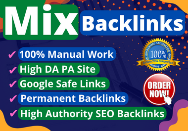 I will manually create 60 high authority mixed backlinks on high DA and PA websites