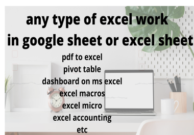 I will do any excel related work