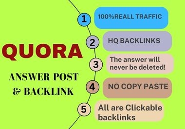 I will provided your website keyword related 20 high quality QUORA answers backlink
