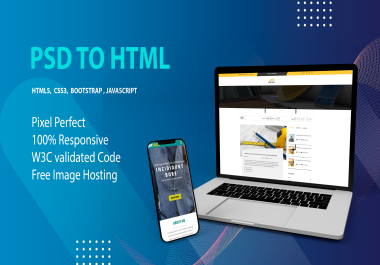 Convert psd to html,  figma to html responsive