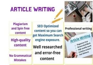 Experienced and expert high quality Content Writer