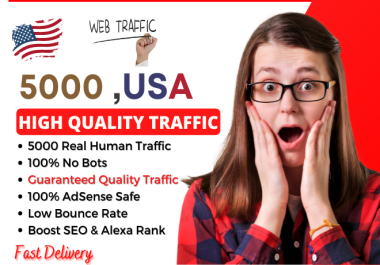 5000 Guaranteed High Quality USA Traffic To Your Website & Blog