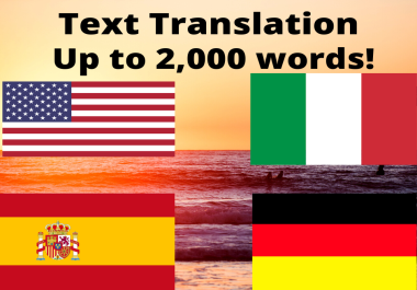 I will translate text up to 2,000 words per order