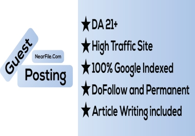 I will publish 1 guest posts on da26 website for 30