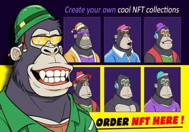 I will custom nft art design,  nft design,  nft collection,  nft creator,  cartoon nft arts