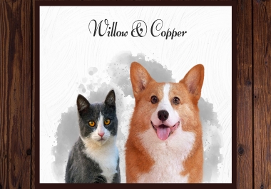 I Will Create Watercolor Pet Portrait Photos