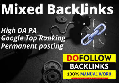 Rank your website by HQ 70 dofollow mix backlinks from high authority website for off page seo