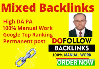 Rank your website by HQ 70 dofollow mix backlinks from high authority website for off page seo