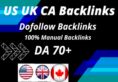 provide 70 dofollow permanent SEO Backlinks for US UK CA on high DA sites