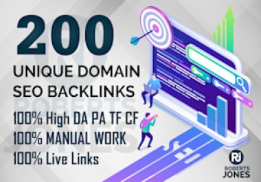 i will do 200 uniqe domain high quality DA powerful Dofollow backlinks