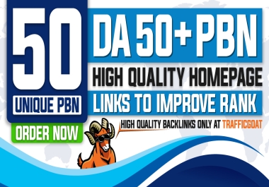 Rank your website 50 Unique DA50+ High Quality Homepage PBN Backlinks
