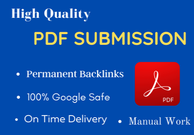 I will do 50 PDF Submission seo backlinks on High Authority sites manually