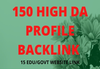 135 PR9 + 15 EDU/GOVT High DA 50-100 Profile Backilink