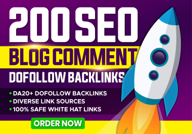 200 unique domains SEO blog comment dofollow backlinks