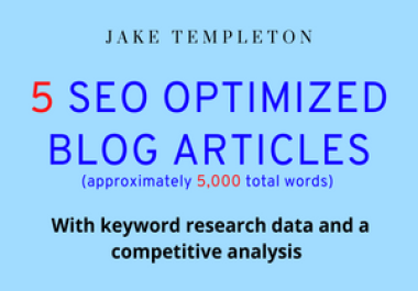Five 1,000 Word SEO Optimized Blog Posts