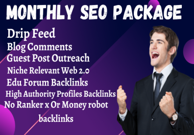 I will monthly offpage seo service that no one offers I guarantee