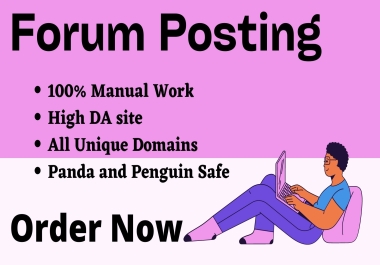 I will Submit 50 high quality Forum Postings backlinks on high DA site