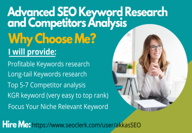 I will do advanced SEO keyword research and competitors analysis for your business