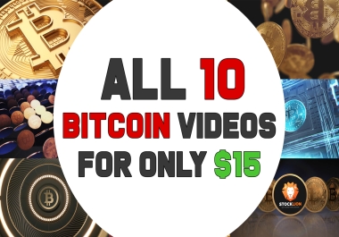 All 10 Bitcoin,  Crypto logo intro video animations
