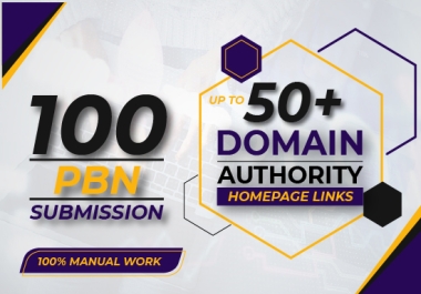 Build 100 Permanent High DA 50 Plus Do-Follow Homepage PBN Backlinks for 50