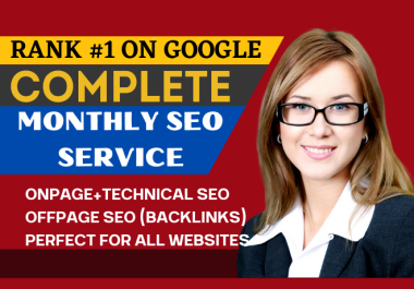 I will do complete on page off page and technical seo service for rank website first page of google