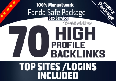 I will build 70 large da 90 to 20 Profile backlinks manually