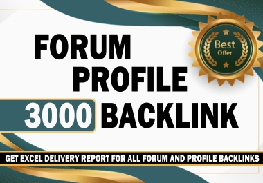 Create 3000 forum profile dofollow backlinks on high da domains