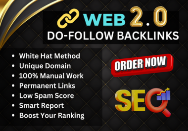 I will do 72 web 2.0 dofollow backlinks on high authority property site with unique content