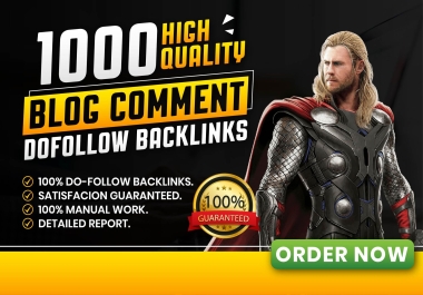 Create Manual 1000 Dofollow Blog Comments High Quality Backlinks Google Link Building SEO Ranking