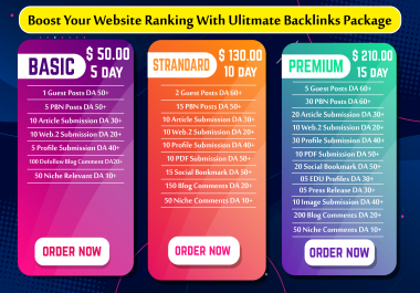 Rank your website with High quality off page seo dofollow backlinks package
