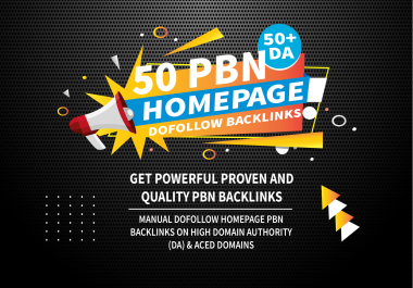 Build 50 powerful homepage Dofollow backlinks with DA 50+